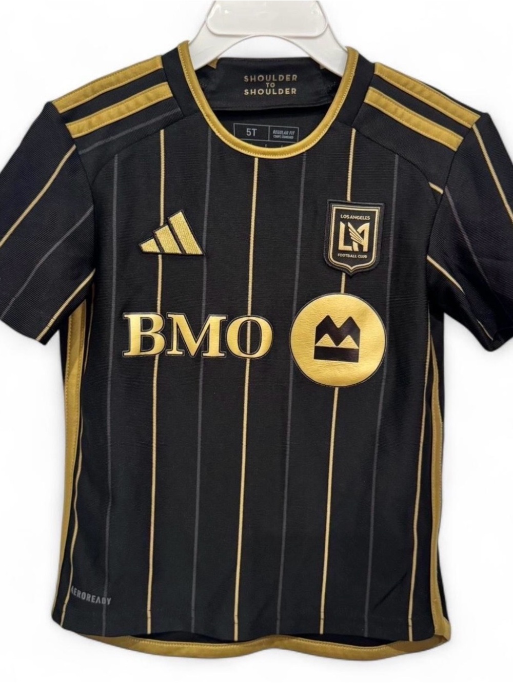 adidas Kids Black and Gold Soccer Jersey Top